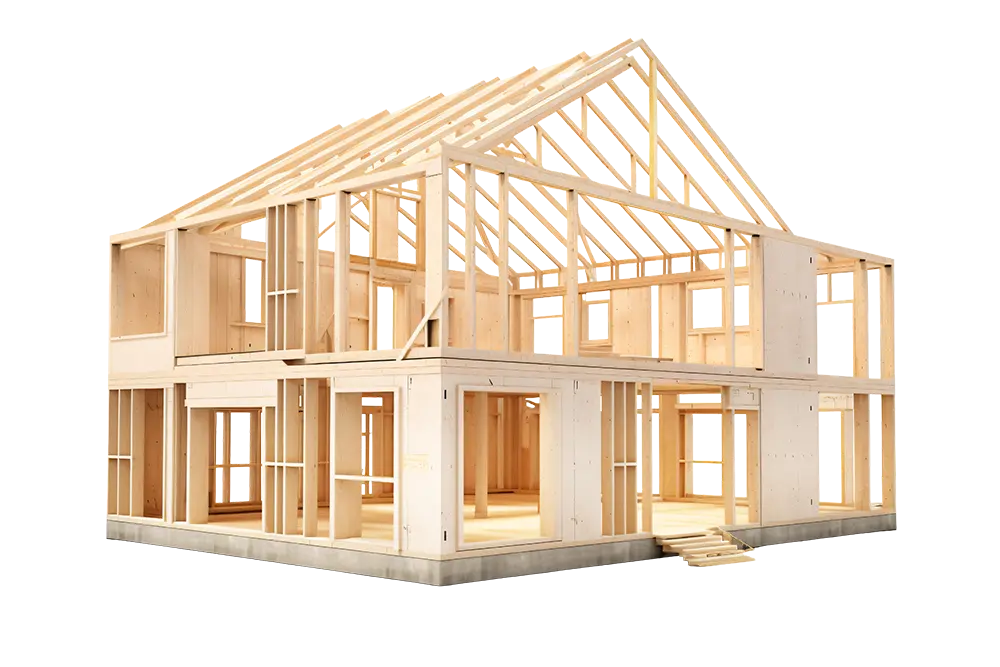 Holzbau Gerüst freigestellt